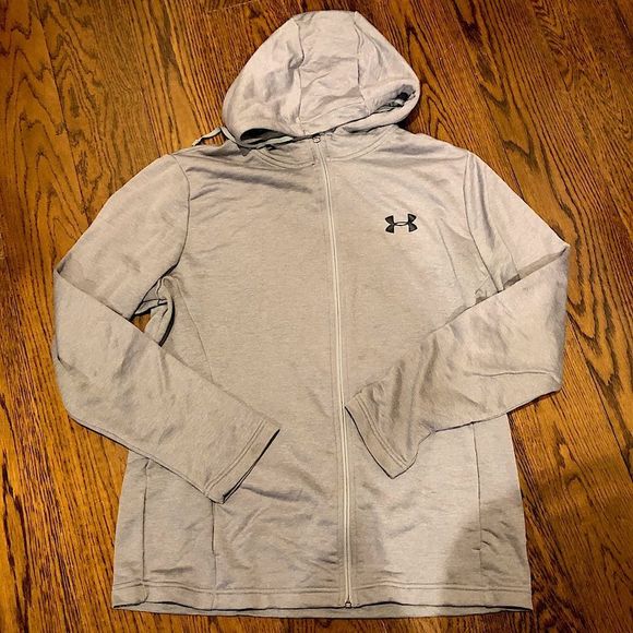 UNDER ARMOUR Men's Loose Fit Grey Full Zipper Hoodie w. Grey Chest Logo Sz XL - Picture 1 of 6